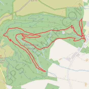 Ballinastoe Wood Loop MTB trail, distance, elevation, map, profile, GPS track