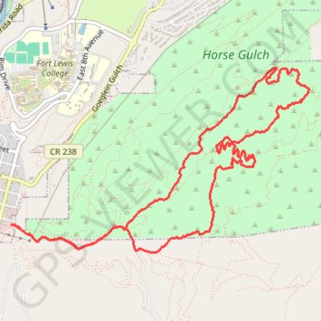 Durango Meadow - Horse Gulch trail, distance, elevation, map, profile, GPS track
