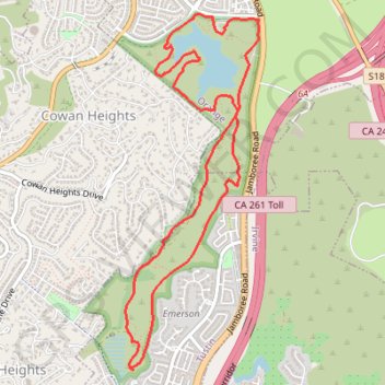 Peters Canyon Regional Park trail, distance, elevation, map, profile, GPS track