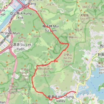 芙蓉別,東洋山,蠔涌 trail, distance, elevation, map, profile, GPS track