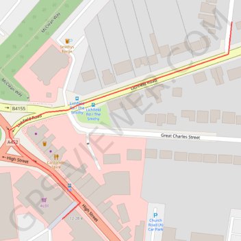 Lichfield Road to ALDI trail, distance, elevation, map, profile, GPS track