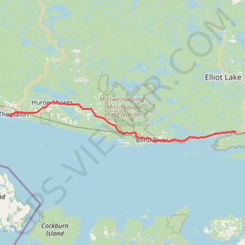 Thessalon - Spragge trail, distance, elevation, map, profile, GPS track
