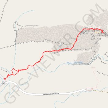 Delicate Arch (Arches National Park) trail, distance, elevation, map, profile, GPS track