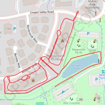 The Courtyard at Fitchburg trail, distance, elevation, map, profile, GPS track