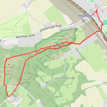 Coombe Hill from Wendover trail, distance, elevation, map, profile, GPS track