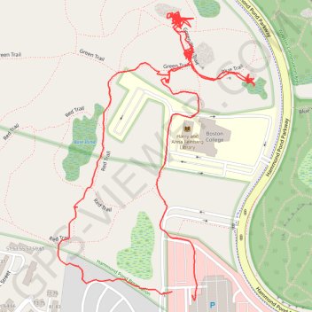 Hammond Pond Reservation loop trail, distance, elevation, map, profile, GPS track