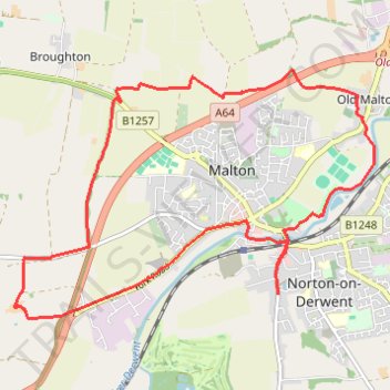 Malton Loop trail, distance, elevation, map, profile, GPS track