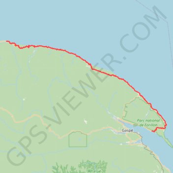 Madeleine - Gaspé trail, distance, elevation, map, profile, GPS track