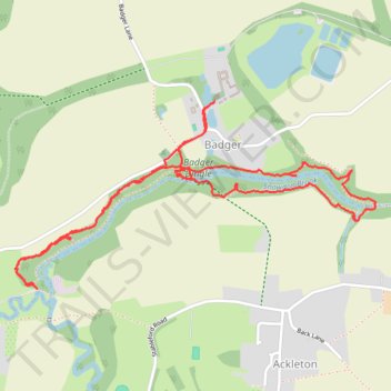 Walk around Badger Dingle trail, distance, elevation, map, profile, GPS track