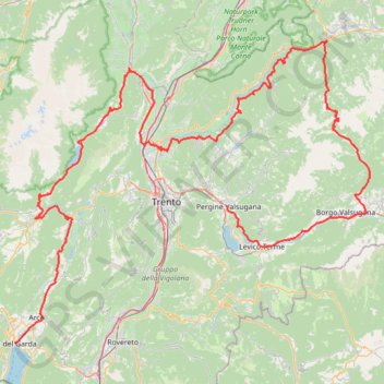 Riva del Garda - Pergine Valsugana trail, distance, elevation, map, profile, GPS track