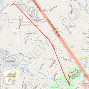 Baltimore & Annapolis Trail to Cattail Creek Natural Area trail, distance, elevation, map, profile, GPS track