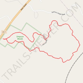 Simpson Woods Preserve Blue Trail trail, distance, elevation, map, profile, GPS track