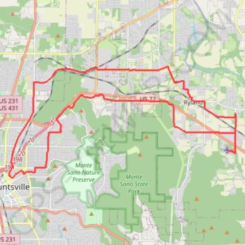 25 mile Bike Ride, Huntsville/Gurley AL trail, distance, elevation, map, profile, GPS track