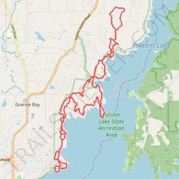 Long trail run in Folsom Lake State Recreation Area trail, distance, elevation, map, profile, GPS track