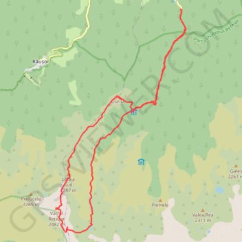 Carnic - vârful Retezat trail, distance, elevation, map, profile, GPS track