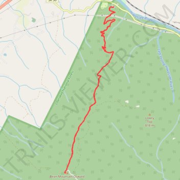 Bean Mountain / Oswald Dome via Lowry Cove Trail in Cherokee National Forest trail, distance, elevation, map, profile, GPS track