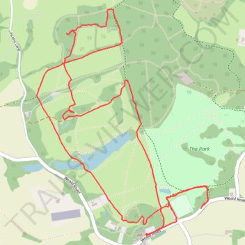 Weald Country Park Walk trail, distance, elevation, map, profile, GPS track