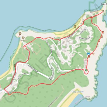 Byron Bay Lighthouse Loop trail, distance, elevation, map, profile, GPS track