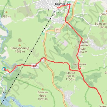 Cigota trail, distance, elevation, map, profile, GPS track