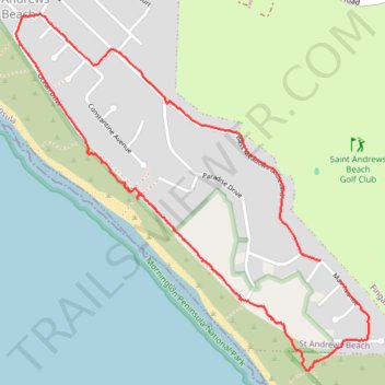 St Andrews Beach and Ocean Drive sunset walk in Mornington Peninsula National Park trail, distance, elevation, map, profile, GPS track