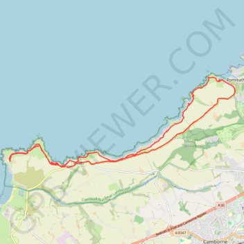 Godrevy Point - Portreath trail, distance, elevation, map, profile, GPS track