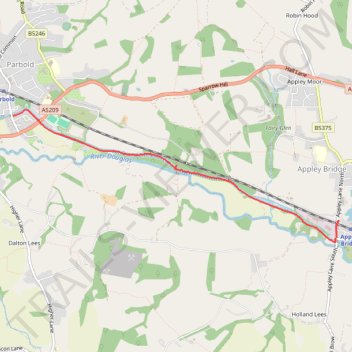 Parbold - Leeds and Liverpool Canal trail, distance, elevation, map, profile, GPS track