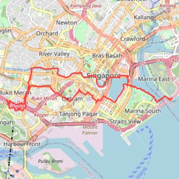 Singapore trail, distance, elevation, map, profile, GPS track