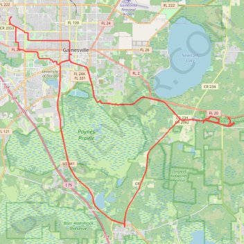Phifer flatwoods and SRR trail, distance, elevation, map, profile, GPS track