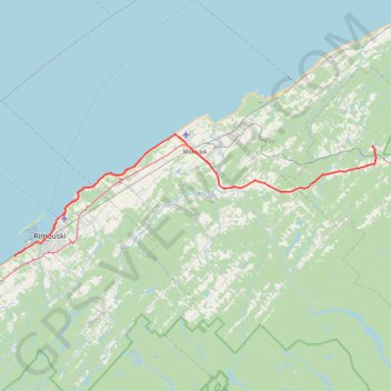 Rimouski - Sayabec trail, distance, elevation, map, profile, GPS track