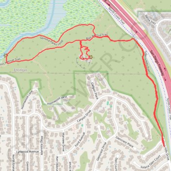 Annie's Canyon Trail via Solana Hills Trail, Rios Avenue Trail and Gemma Parks Loop trail, distance, elevation, map, profile, GPS track