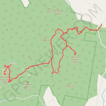 Mount Tennent - Boroomba rocks trail, distance, elevation, map, profile, GPS track