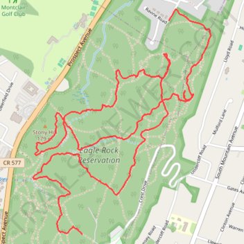 Eagle Rock Reservation trail, distance, elevation, map, profile, GPS track