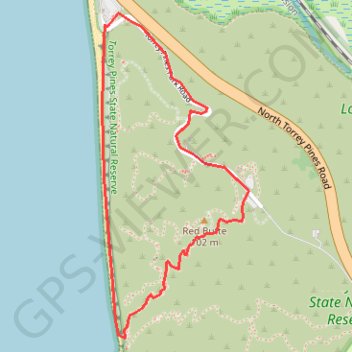 Torrey Pines Beach Loop trail, distance, elevation, map, profile, GPS track