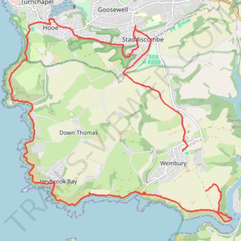 Loop from Wembury in South Devon National Landscape trail, distance, elevation, map, profile, GPS track
