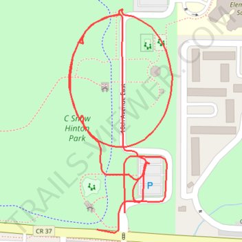 C Snow Hinton Park paths trail, distance, elevation, map, profile, GPS track