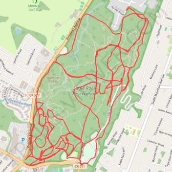 Surveying Eagle Rock trail, distance, elevation, map, profile, GPS track