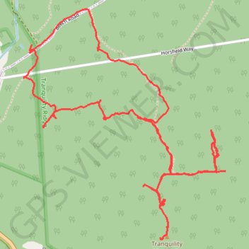 Tracks of trails on Tranquility Ridge in Ringwood, NJ trail, distance, elevation, map, profile, GPS track