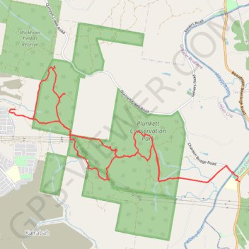 Plunkett Conservation Park - Yarrabilba trail, distance, elevation, map, profile, GPS track