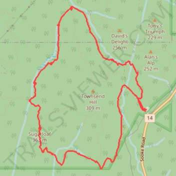 Trail, Sugar Loaf Mountain, Sooke Hills, Langford, BC trail, distance, elevation, map, profile, GPS track