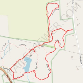 Rock House Reservation via eastern Outer Loop, Fullan Trail, Summit Loop & Fire Road trail, distance, elevation, map, profile, GPS track