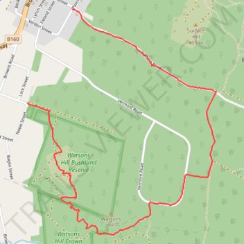 Watsons Hill Loop trail, distance, elevation, map, profile, GPS track