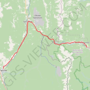 Fernie - Blairmore trail, distance, elevation, map, profile, GPS track