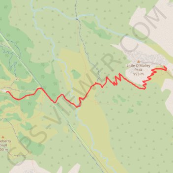 Little O'Malley Peak Trail in Chugach State Park trail, distance, elevation, map, profile, GPS track