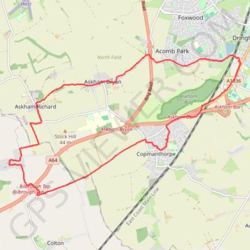 York Trail Running to Bilborough trail, distance, elevation, map, profile, GPS track