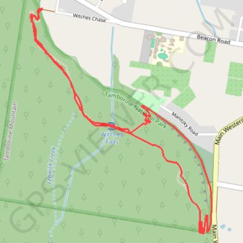 Witches Chase Track - Witches Falls Circuit trail, distance, elevation, map, profile, GPS track