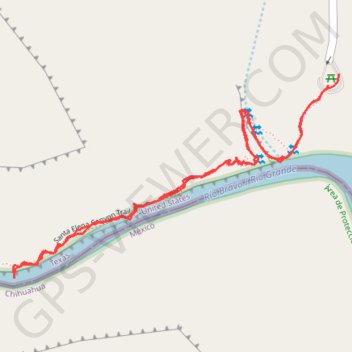Santa Elena Canyon Trail in Big Bend National Park trail, distance, elevation, map, profile, GPS track