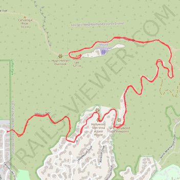 Hollywood Sign trail, distance, elevation, map, profile, GPS track