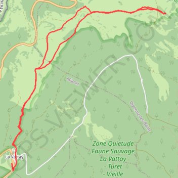 Rando-raquettes à La Vatay trail, distance, elevation, map, profile, GPS track