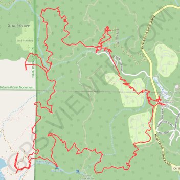 Grant Grove Village to Sequoia Lake Loop trail, distance, elevation, map, profile, GPS track