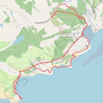 Borth-y-Gest Loop Walk trail, distance, elevation, map, profile, GPS track